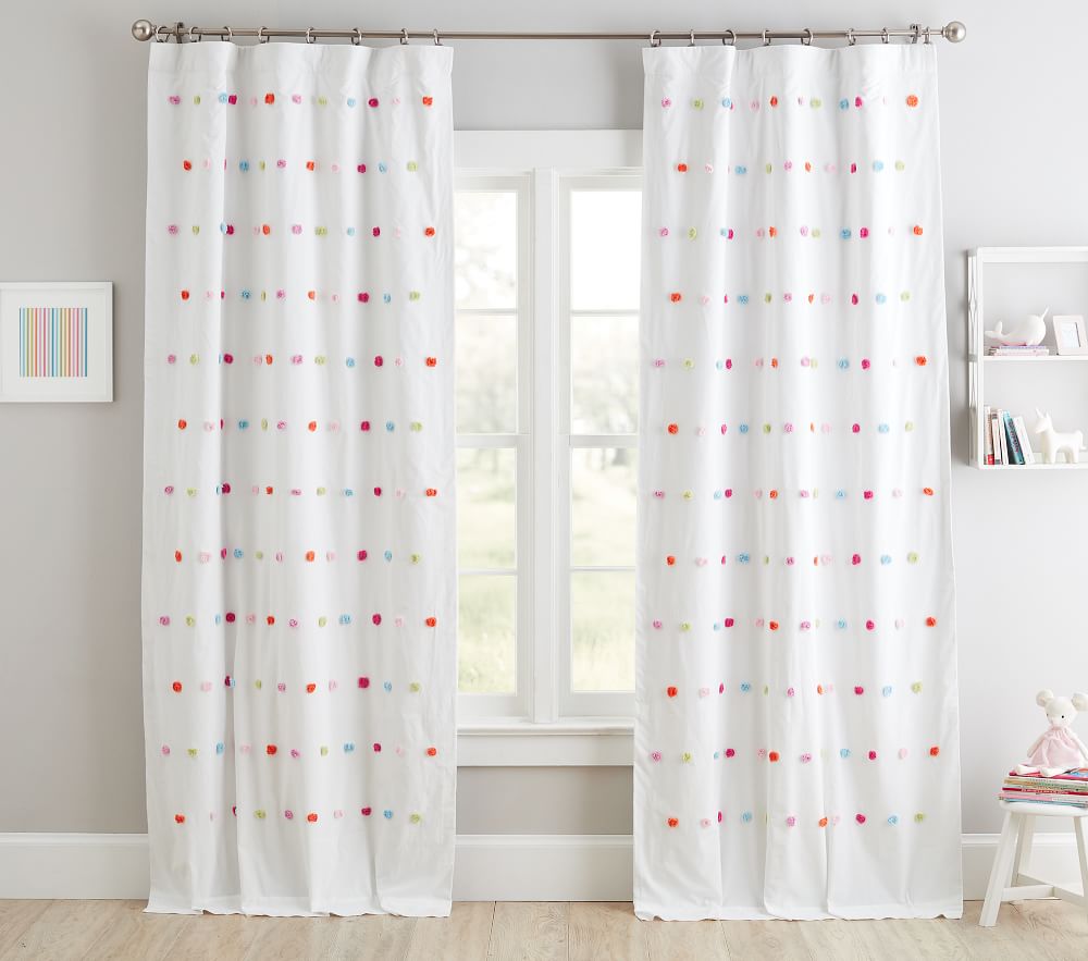 Bright Pom-Pom Blackout Curtain Panel